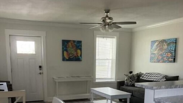 Living area - Aqua Diver is a darling 1 BR house on the East end of Panama City Beach, Florida (Panama City)