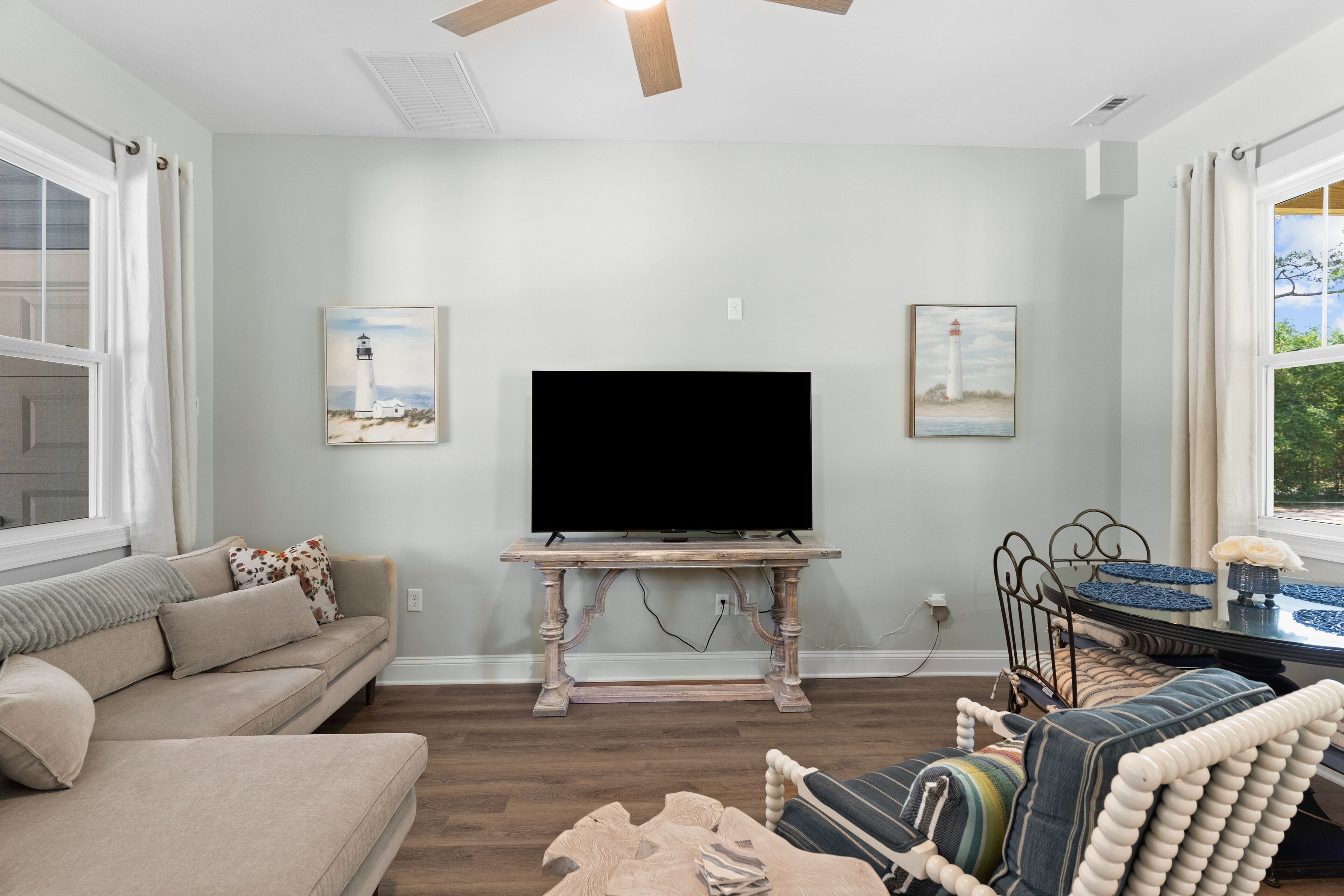 Lower-level home with patio, grill, outdoor shower, streaming, central AC