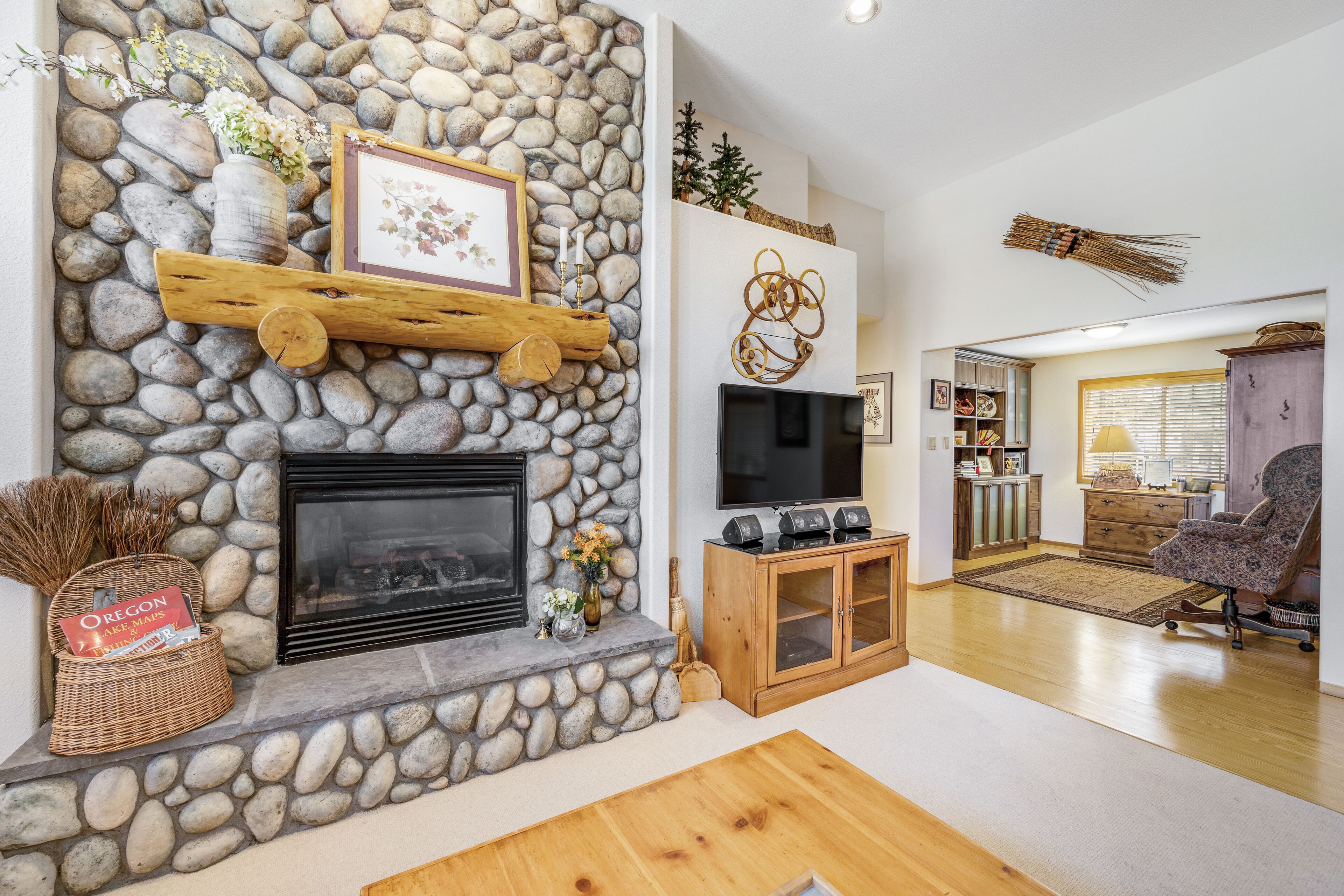 Dog-friendly home with private hot tub, deck, fireplace, & washer/dryer