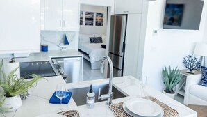Coffee/tea maker, fridge, microwave, stovetop - Dolphin Suites Unit 6 (Cruz Bay)