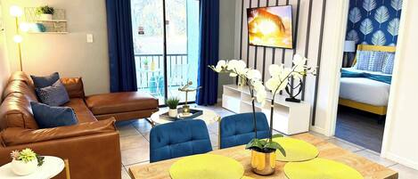 2 bedrooms, desk, iron/ironing board, travel crib