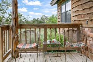 Property grounds - Cedar Bliss Cabin | Rustic 1/1 | King Bed | Kitchenette, Jacuzzi for 2, Ambiance Fireplace + more (Fredericksburg)