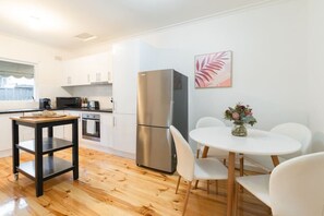 Fridge, microwave, oven, stovetop - Gem Apartment 2 - Courtyard I Coffee I Beach (Glenelg East)