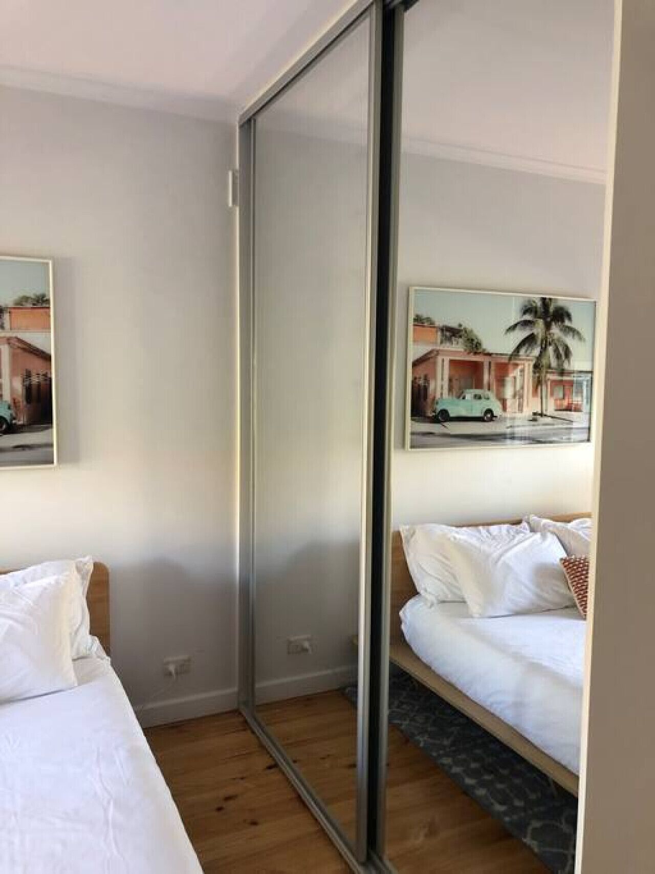 2 bedrooms, desk, iron/ironing board, travel crib