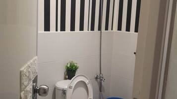 Shower, bidet, towels