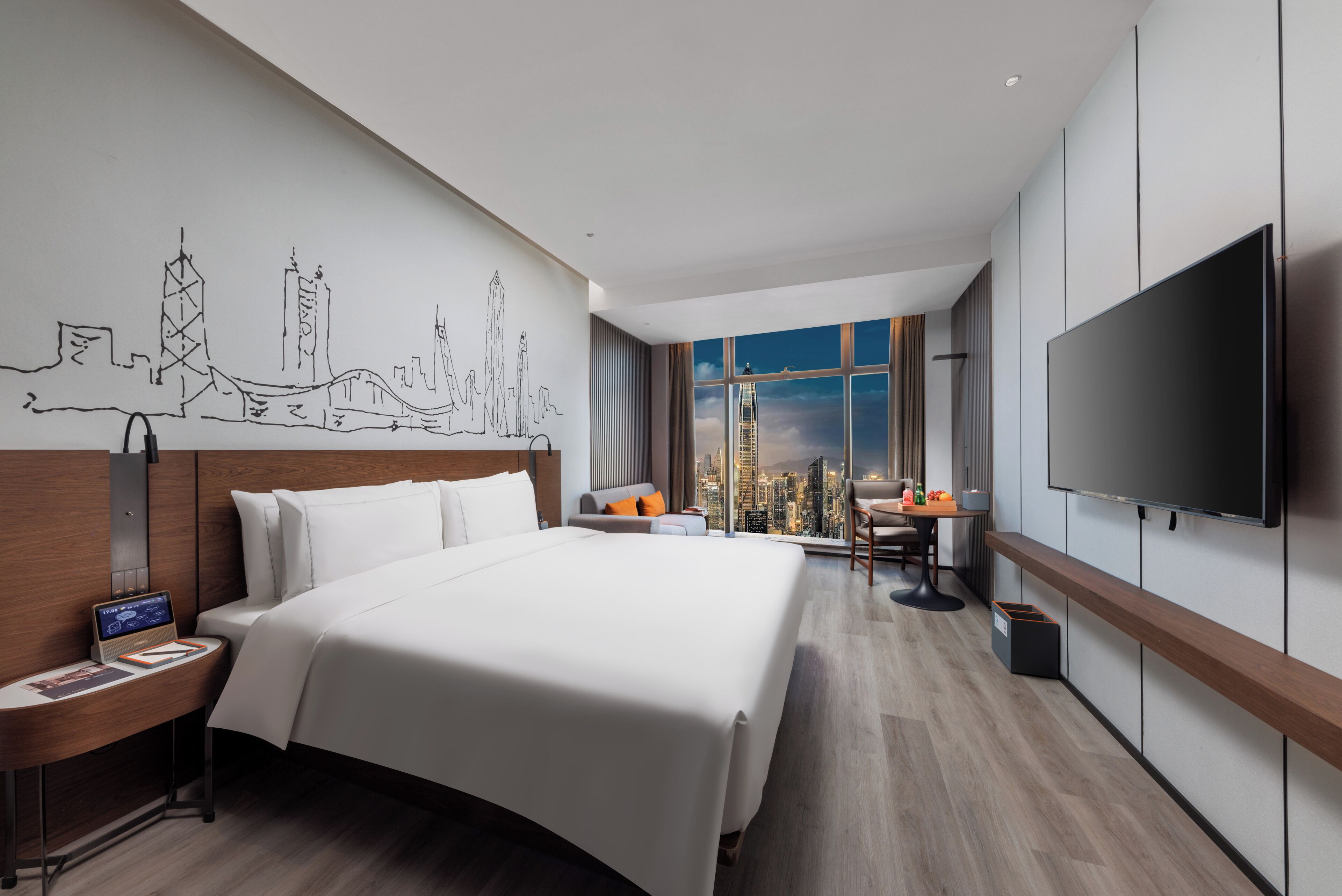 Deluxe Double Room with City View | Down comforters, free minibar, in-room safe, desk