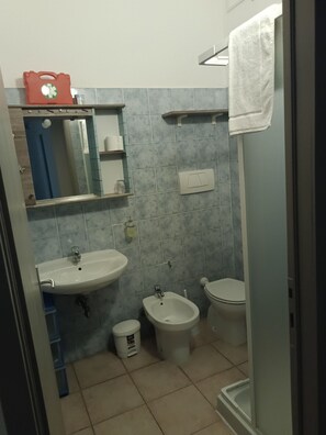 Dusche, Haartrockner, Bidet, Handtücher