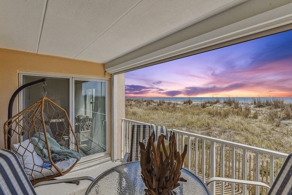 Elegant and luxurious 2 bed/2 bath first level condo nestled in the dunes; beachfront!!