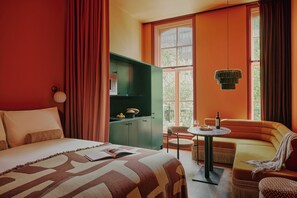 In-room safe, blackout curtains, iron/ironing board, bed sheets