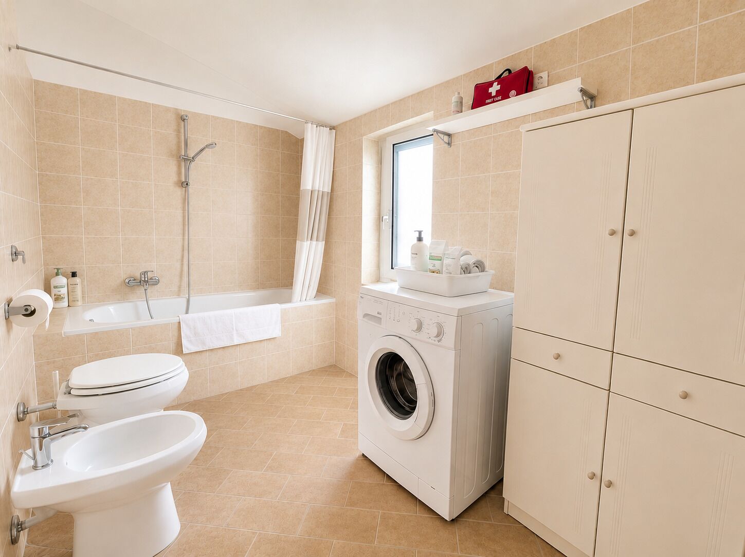 Free toiletries, hair dryer, bidet