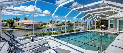Outdoor pool, a heated pool