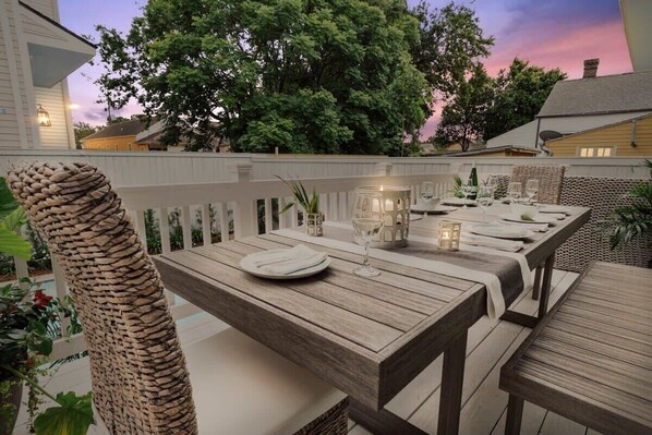 Outdoor dining - Retreat near Frenchmen | Heated Private Pool (New Orleans)