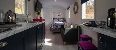 Fridge, microwave, dishwasher, toaster