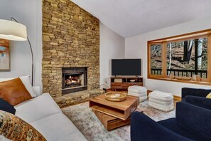 Smart TV, fireplace, printers