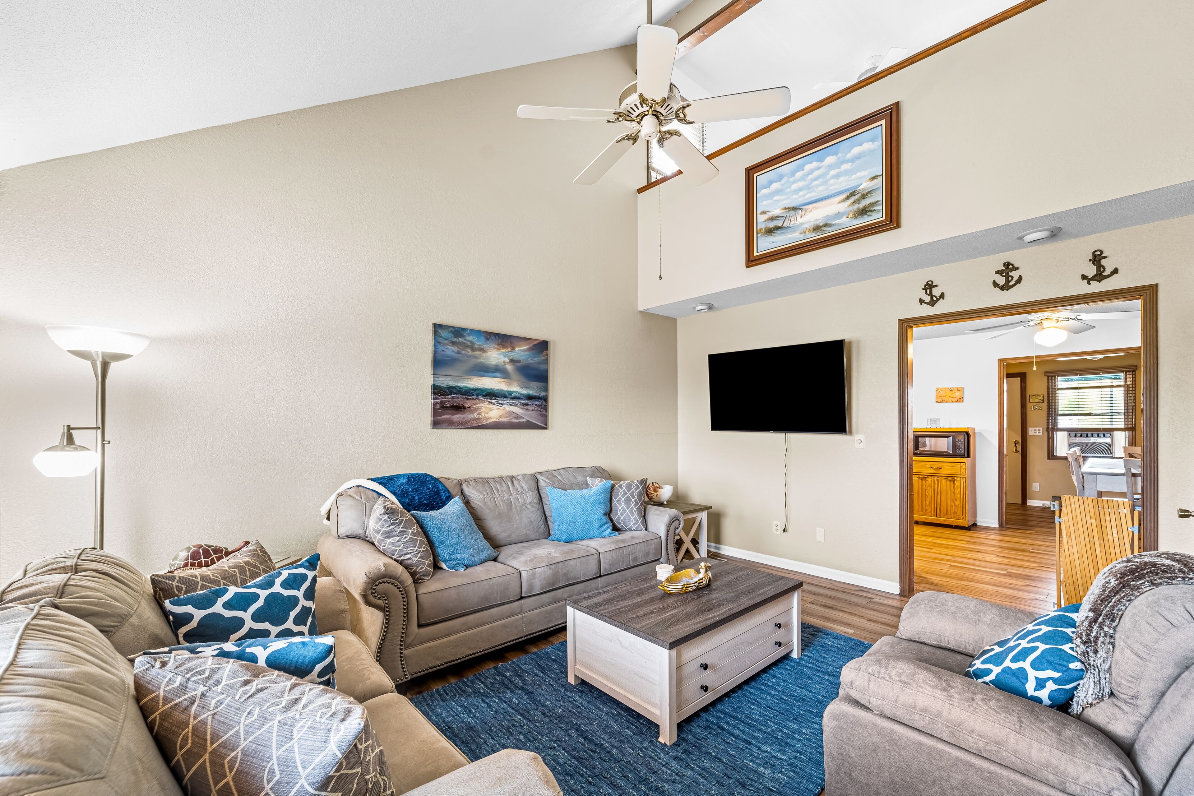 Dog-friendly home with gas grill, arcade machine, deck, & TV - close to ocean