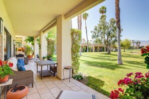 Terrace/patio - Resort Pools + Golf: Palm Springs Condo! (Cathedral City)
