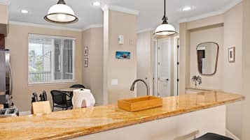 Condo, 2 Bedrooms | Private kitchen | Dishwasher, cookware/dishes/utensils