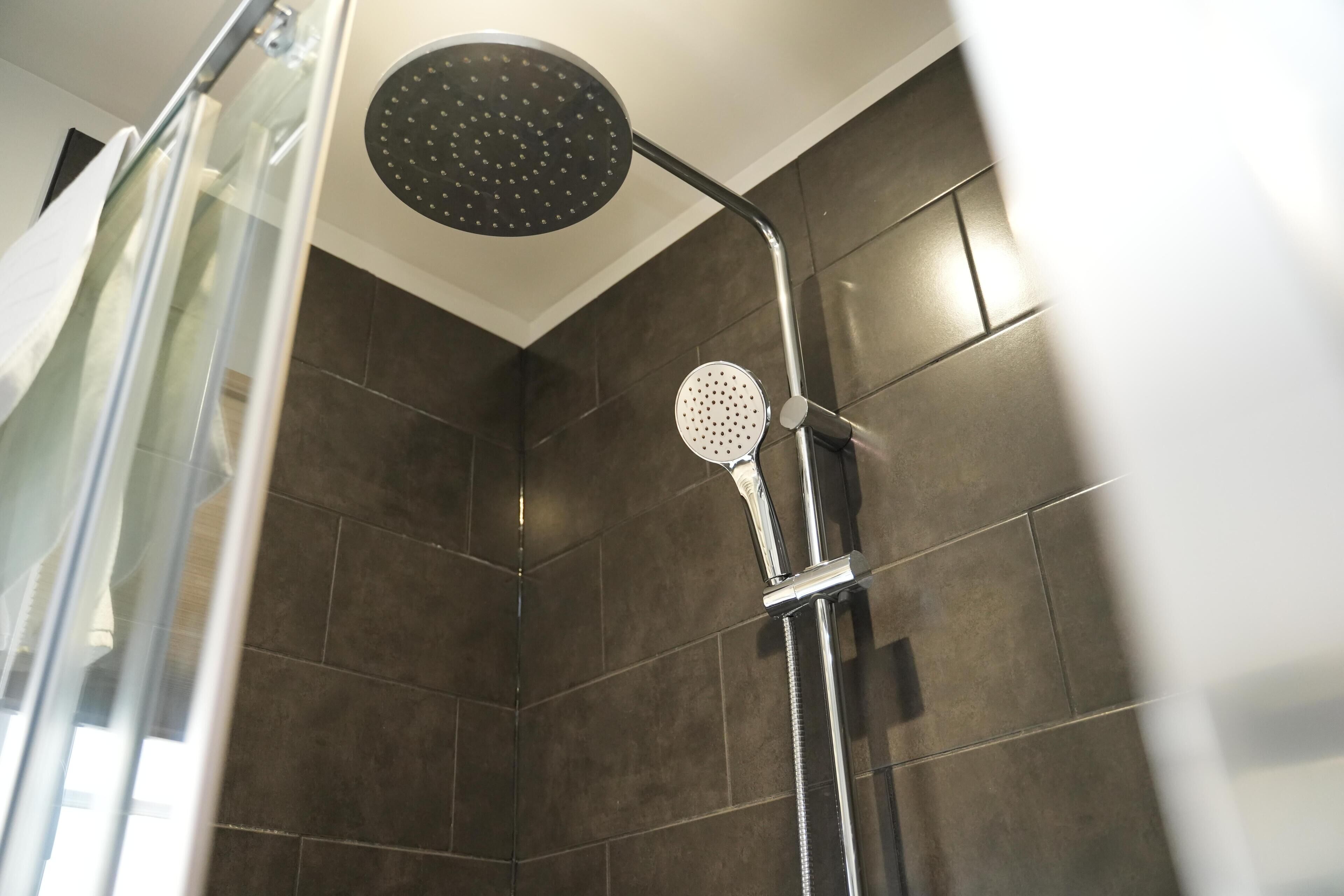 Apartment | Bathroom | Shower, hair dryer, towels