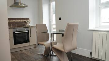 Apartment | Private kitchen | Fridge, microwave, oven, stovetop