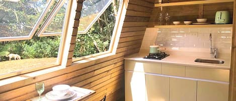 Fridge, stovetop