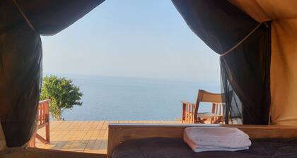 Luxury private tented camp with Lake views
