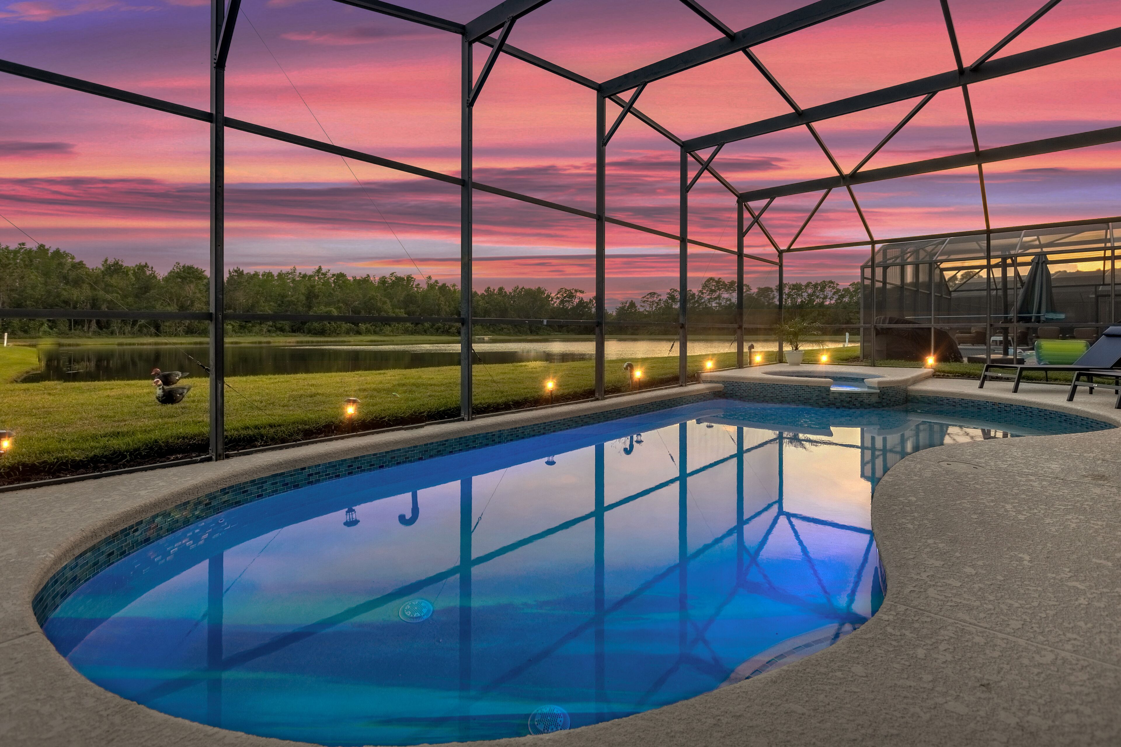 Outdoor pool, a heated pool