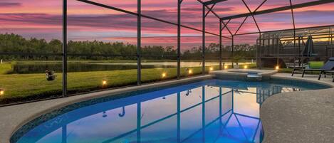 Outdoor pool, a heated pool