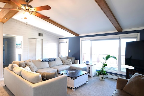 Smart TV, caminetto, videogiochi, lettore DVD