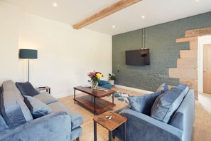 Smart TV, foosball, table tennis, books