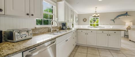 Microwave, stovetop, dishwasher, coffee/tea maker