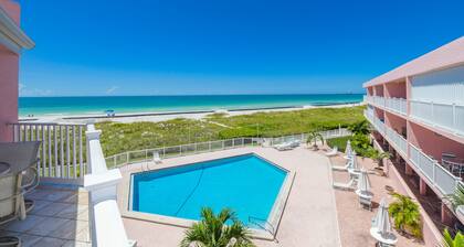 Peaceful Escape with Beach Facing Balcony and Pool!