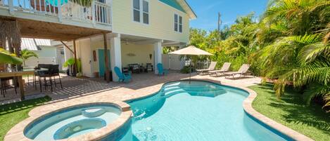 Een verwarmd zwembad