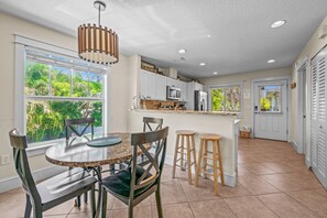 Fridge, oven, dishwasher, coffee/tea maker
