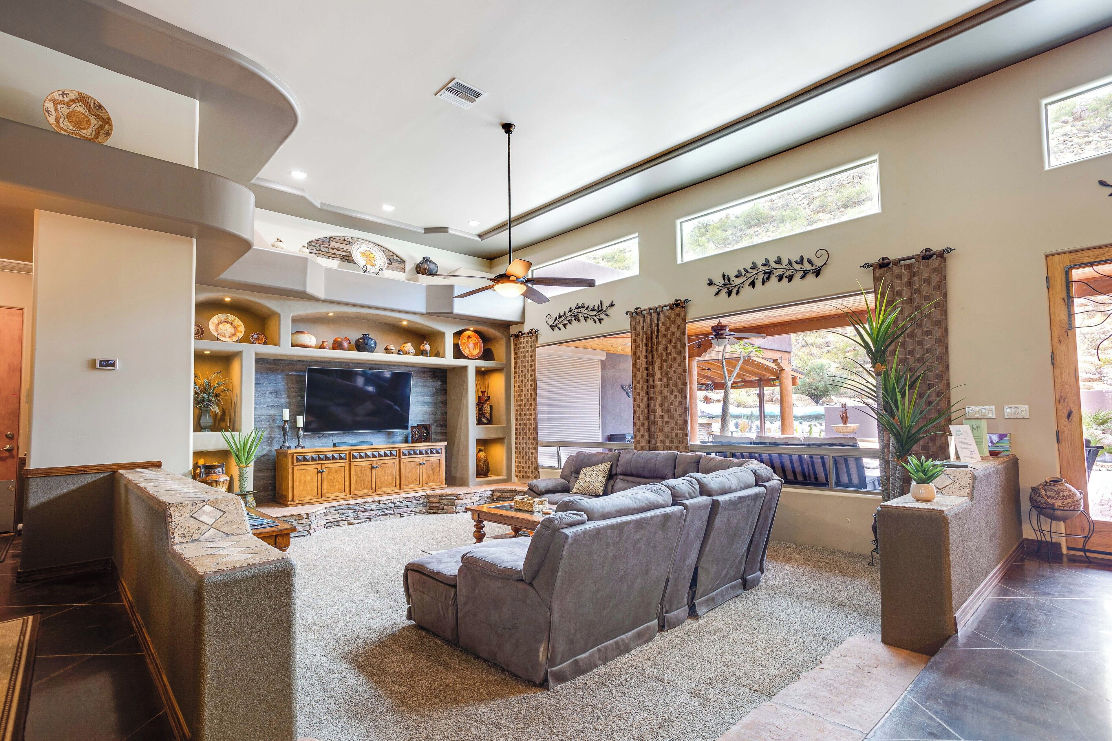 Smart TV, DVD player, books, video library