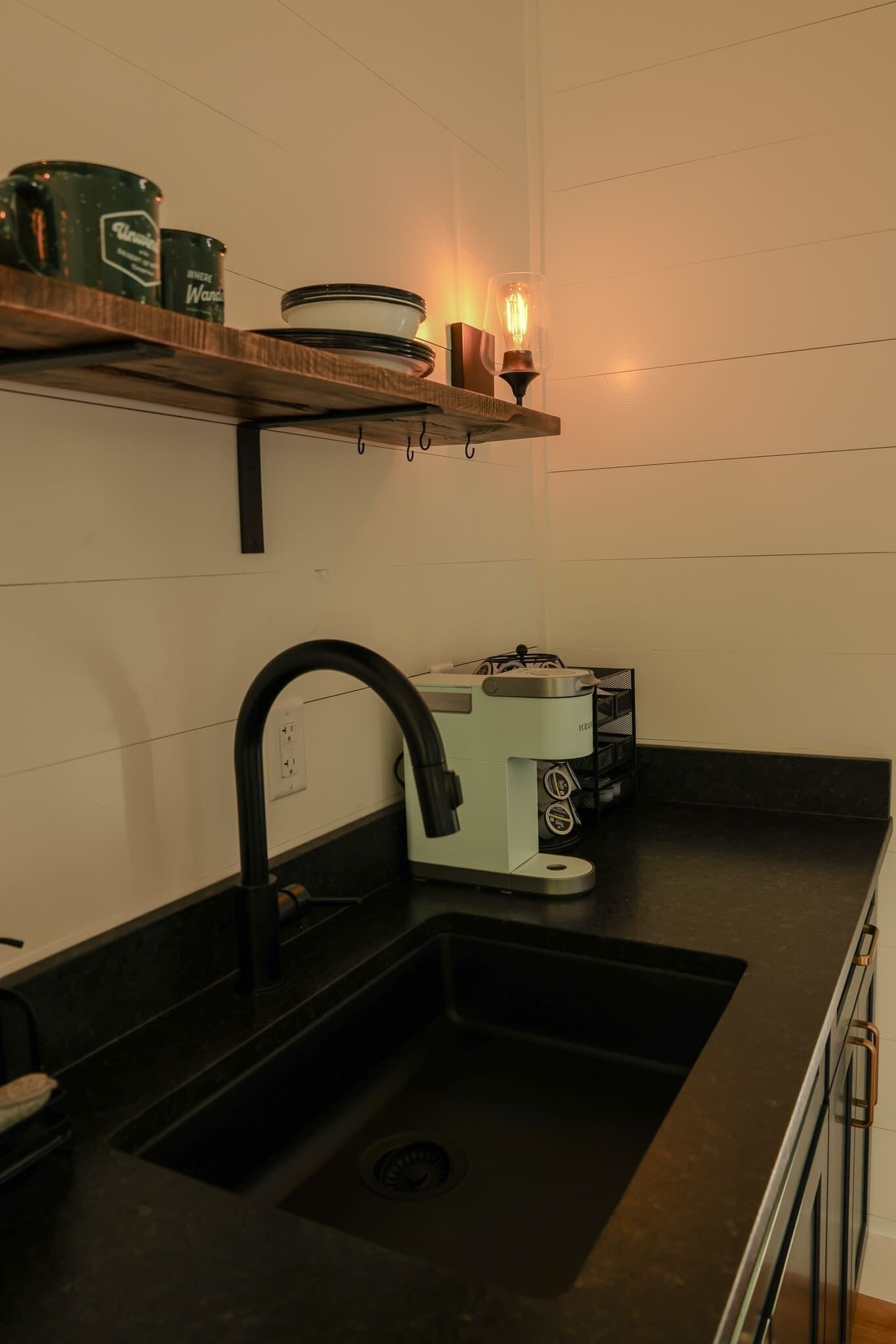 Microwave, stovetop, coffee/tea maker, toaster