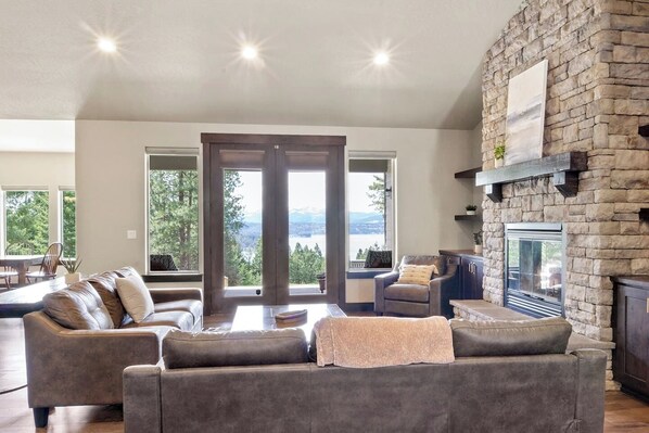 Smart TV, fireplace, video games, foosball