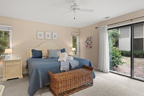3 bedrooms, desk, iron/ironing board, travel cot