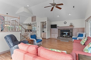 TV, fireplace, stereo - 1285 - Sands to Sea - Pet-Friendly Corolla Retreat Near the Beach (Corolla)