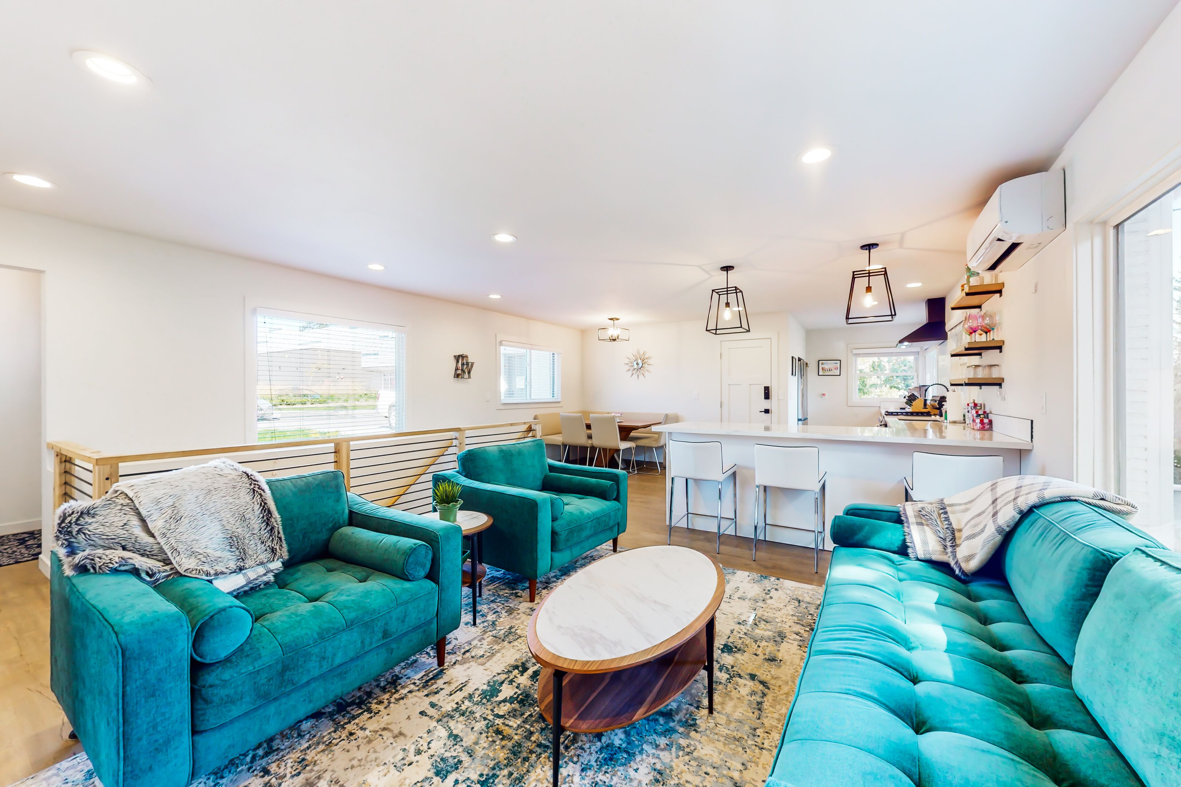 Two-story home with spacious yard, washer/dryer & central AC- dog-friendly