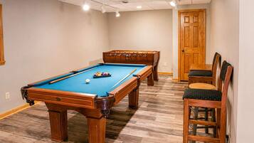 Game night does not need a backup plan, with pool and table games ready when weather, kids, or late-night energy take over.