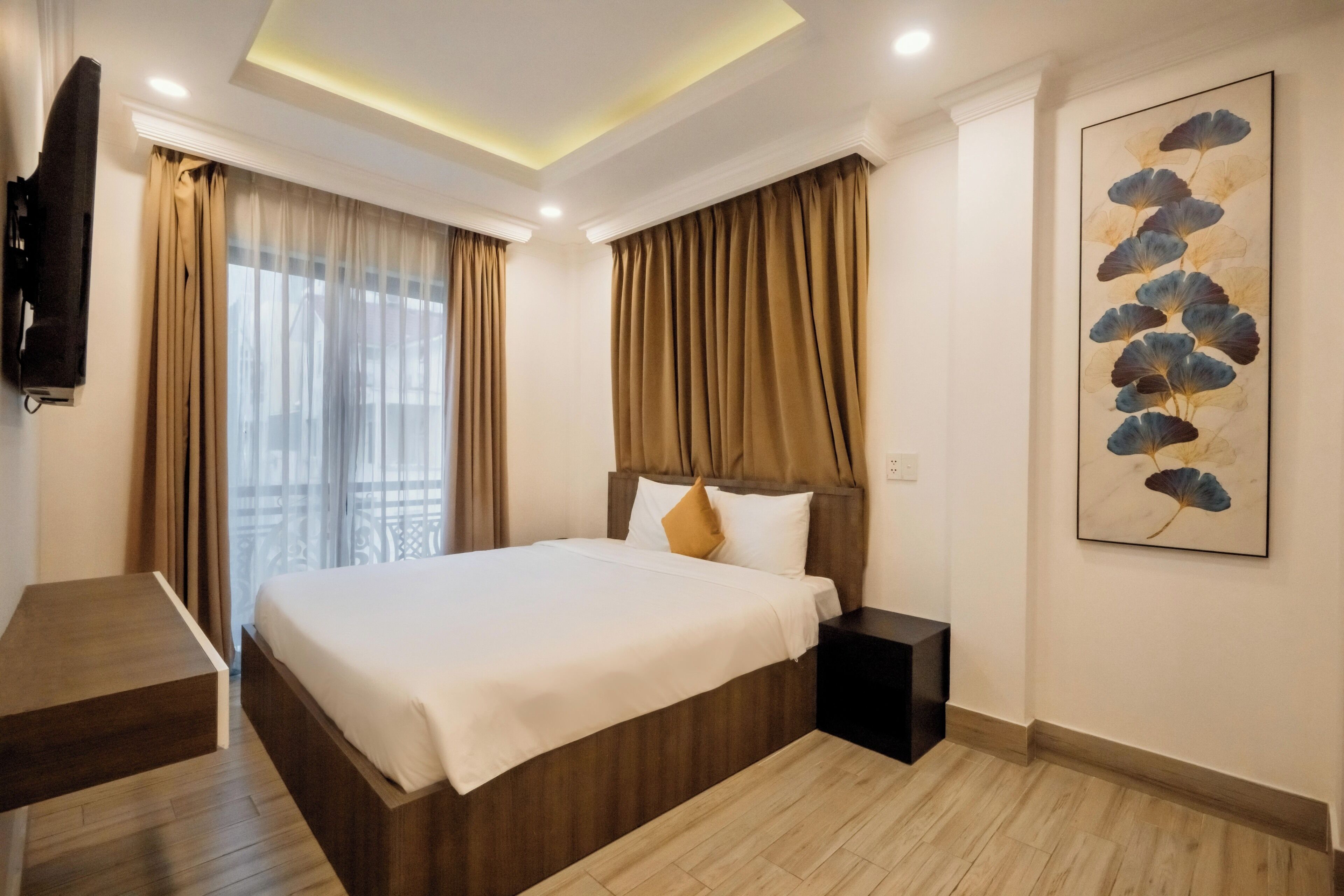 ห้องดีลักซ์ดับเบิล, วิวสวนหย่อม | มินิบาร์, โต๊ะทำงาน, พื้นที่ทำงานแบบใช้แล็ปท็อป, ห้องเก็บเสียง