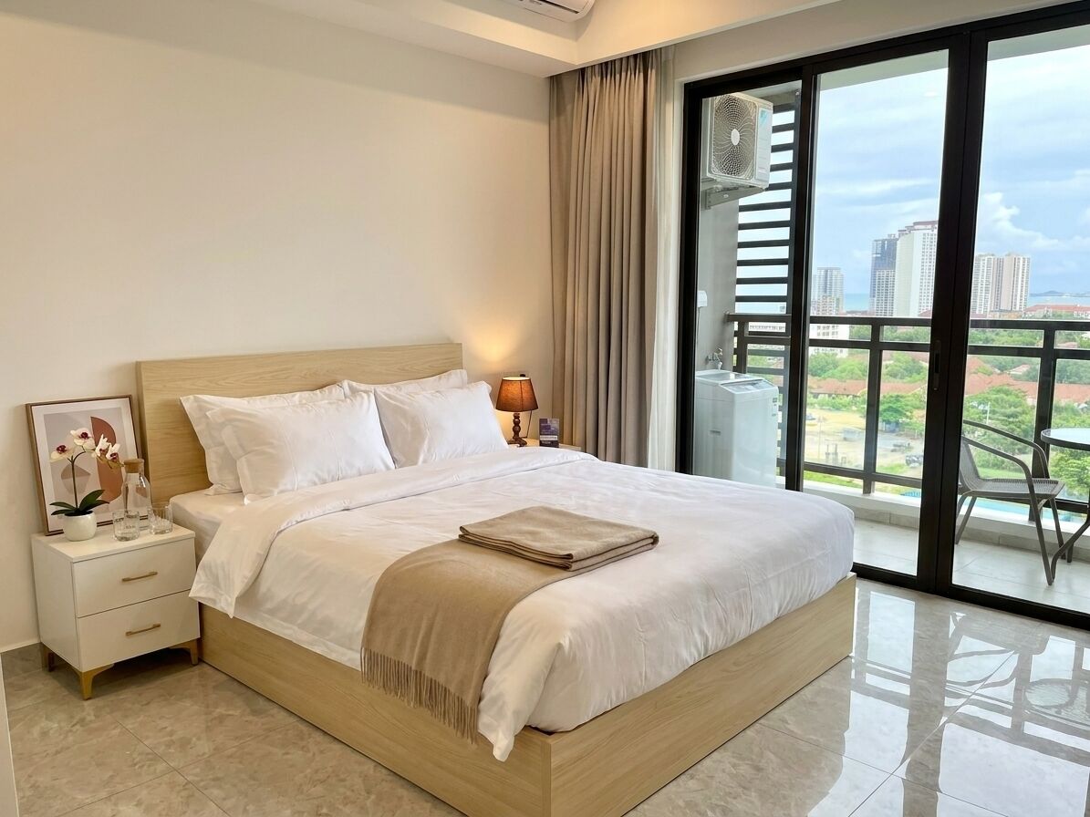 Appartement Premium, 1 grand lit et 1 canapé-lit, cuisine, vue partielle sur la mer | 1 chambre, Wi-Fi gratuit, draps fournis