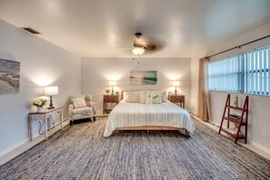 2 bedrooms, desk, iron/ironing board, travel crib