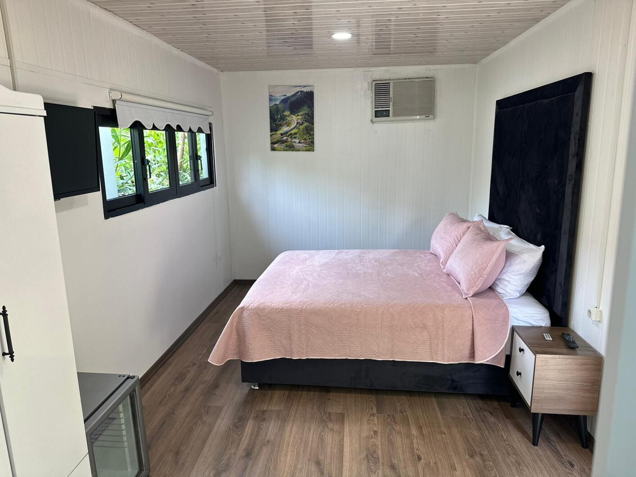 Minibar, desk, laptop workspace, soundproofing