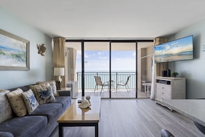 Signature Condo, 1 Bedroom, Balcony, Ocean View | Living room | 42-inch TV with cable channels