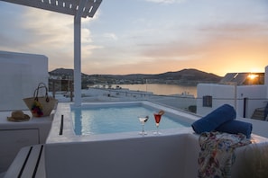 Deluxe Apartment, 3 Bedrooms, Hot Tub, Partial Sea View (Seasonal Hot tub opened May-October) | View from room - Ammos Luxury Rooms & Home (Paros)