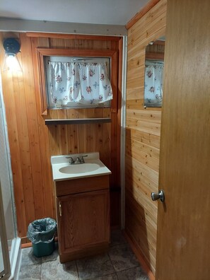 Shower, soap, toilet paper