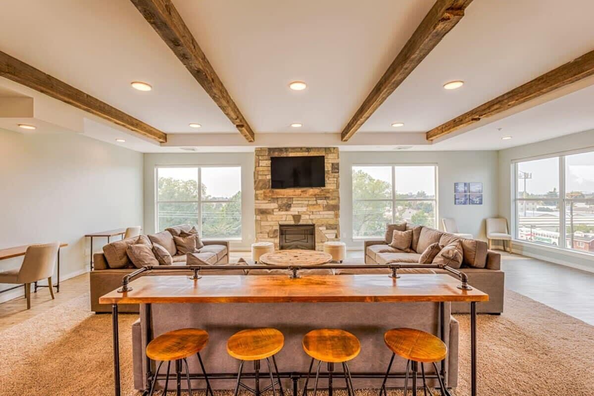 Smart TV, fireplace, table football, offices