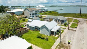 House, 2 Bedrooms | Aerial view - Conch's Point Cottage 2 Bedroom Home by RedAwning (Morehead City)