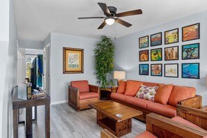 Living area - Anchors Away Unit 1 2 Bedroom Duplex by RedAwning (Atlantic Beach)